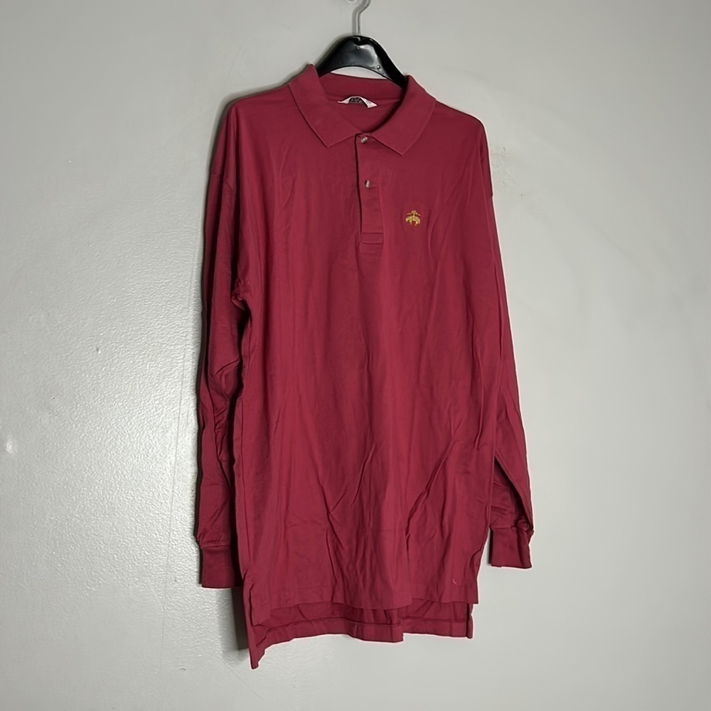 Brooks brothers soft red long sleeve polo shirt men’s casual size large